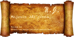 Mojzsis Jácinta névjegykártya